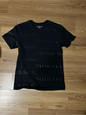 True Religion Black Embossed Logo Short Sleeve Tee